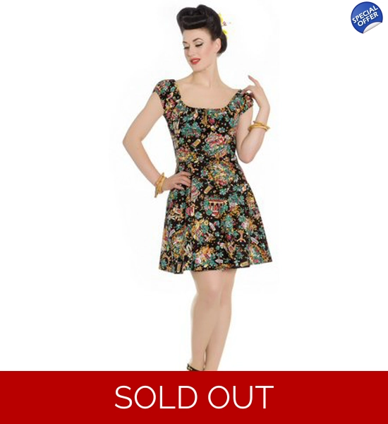 Dress - Monte Carlo Mini Dress. Vintage style fabric UK P&P Included